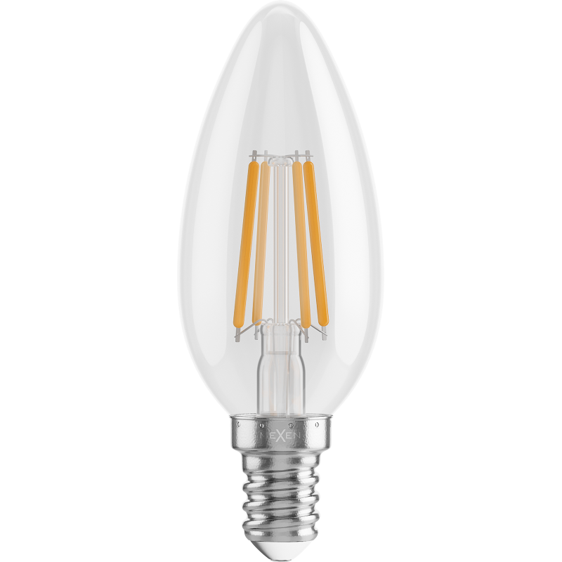 Mexen Vintis LED-Filamentlampe E14, C35, 6W, Warm - 2700K, 720 lm, klar - L154-E14-0627-00