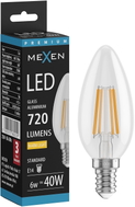 Mexen Vintis LED-Filamentlampe E14, C35, 6W, Warm - 2700K, 720 lm, klar - L154-E14-0627-00