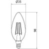 Mexen Vintis LED-Filament-Glühbirne E14, C35, 4W, Neutral - 4000K, 470 lm, klar - L154-E14-0427-00 - L154-E14-0440-00
