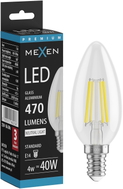 Mexen Vintis LED-Filament-Glühbirne E14, C35, 4W, Neutral - 4000K, 470 lm, klar - L154-E14-0427-00 - L154-E14-0440-00