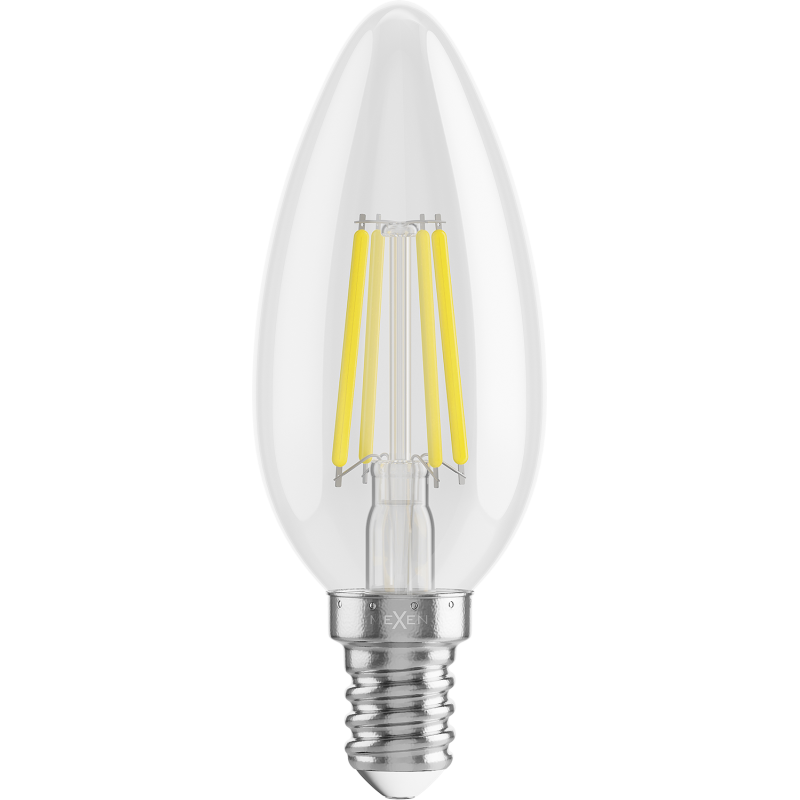 Mexen Vintis LED-Filament-Glühbirne E14, C35, 6W, Neutral - 4000K, 720 lm, klar - L154-E14-0640-00