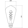 Mexen Vintis LED-Filament-Birne Spiral E27, ST64, 4W, Warm - 2200K, 220 lm, Rauch - L162-E27-0422-70