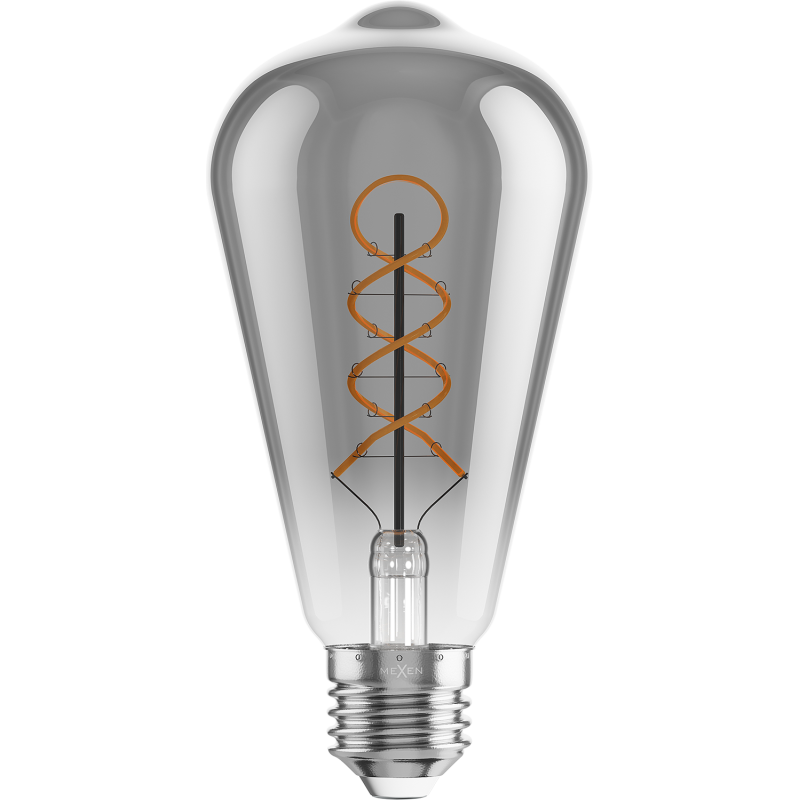Mexen Vintis LED-Filament-Birne Spiral E27, ST64, 4W, Warm - 2200K, 220 lm, Rauch - L162-E27-0422-70