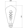 Mexen Vintis LED-Filament-Glühbirne Spirale E27, ST64, 6W, Warm - 2200K, 530 lm, Amber - L162-E27-0622-50