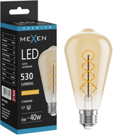 Mexen Vintis LED-Filament-Glühbirne Spirale E27, ST64, 6W, Warm - 2200K, 530 lm, Amber - L162-E27-0622-50