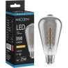 Mexen Vintis LED-Filament-Spirale Glühbirne E27, ST64, 6W, Warm - 2200K, 350 lm, rauchgrau - L162-E27-0622-70