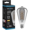 Mexen Vintis LED-Filament-Glühbirne Spirale E27, ST64, 6W, Warm - 2700K, 510 lm, rauch - L162-E27-0627-70