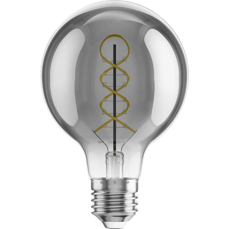 Mexen Vintis LED-Glühlampe Filament Spirale E27, G80, 8W, Warm - 2200K, 450 lm, Rauch - L165-E27-0822-70