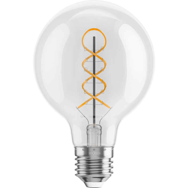 Mexen Vintis LED-Filament-Glühbirne Spirale E27, G80, 8W, Warm - 2700K, 750 lm, klar - L165-E27-0827-00