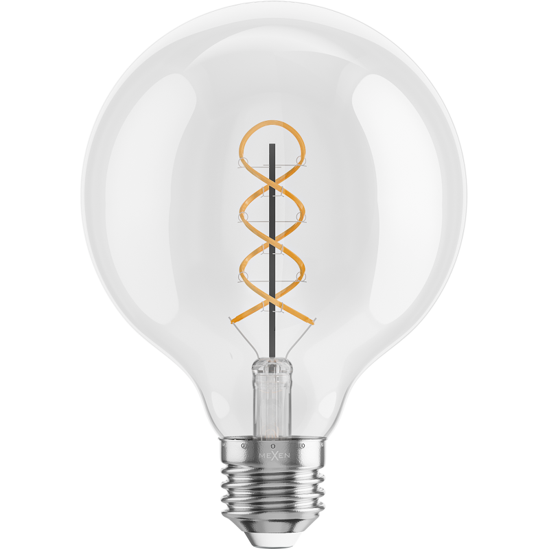 Mexen Vintis LED-Filamentspiral-Glühbirne E27, G95, 6W, Warm - 2700K, 630 lm, klar - L167-E27-0627-00