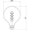Mexen Vintis LED-Filament-Glühbirne Spirale E27, G95, 6W, Warm - 2700K, 510 lm, Rauch - L167-E27-0627-70