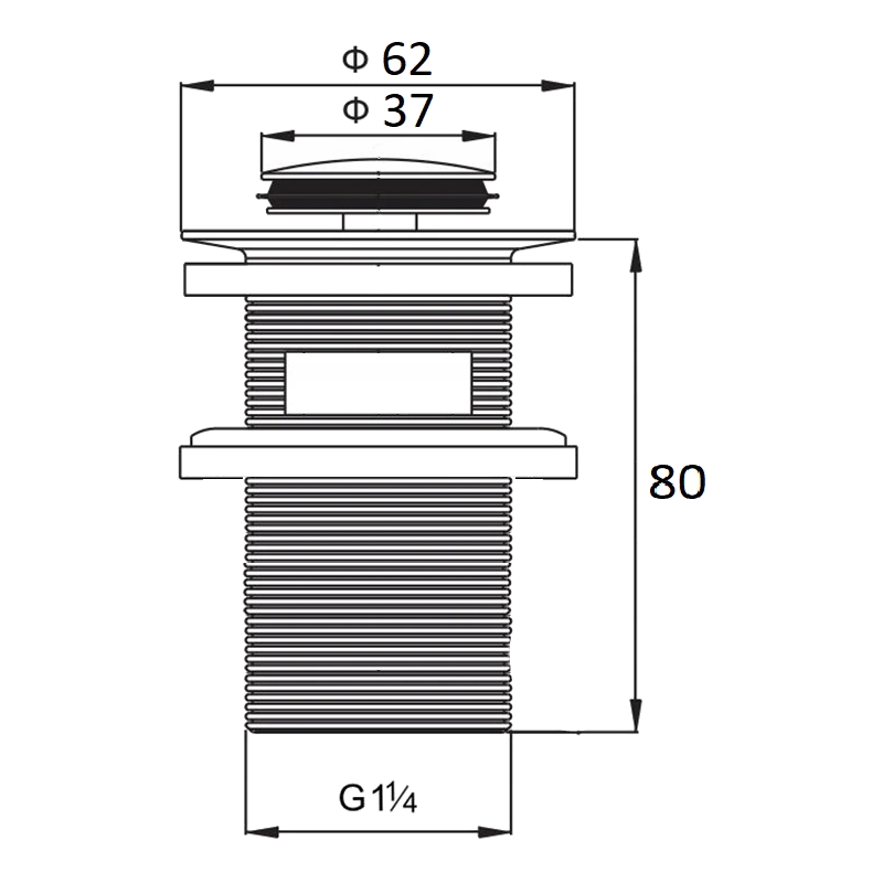 Mexen Klick-Klack-Ablaufventil, klein, rund, mit Überlauf, gold - 79925-50