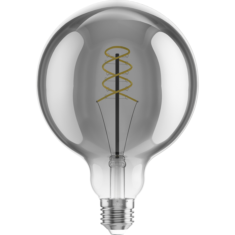 Mexen Vintis LED-Glühbirne Filament Spirale E27, G125, 6W, Warm - 2200K, 350 lm, Rauch - L168-E27-0622-70
