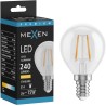 Mexen Vintis LED-Filament-Lampe E14, G45, 2W, Warm - 2700K, 240 lm, klar - L156-E14-0227-00
