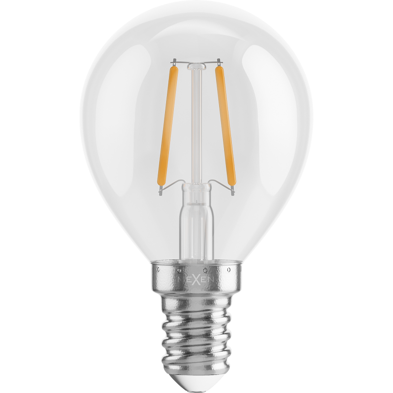 Mexen Vintis LED-Filament-Lampe E14, G45, 2W, Warm - 2700K, 240 lm, klar - L156-E14-0227-00