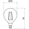 Mexen Vintis LED-Filament-Lampe E14, G45, 2W, Warm - 2700K, 240 lm, klar - L156-E14-0227-00