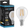 Mexen Vintis LED-Filamentlampe E14, G45, 4W, Warm - 2700K, 470 lm, klar - L156-E14-0427-00