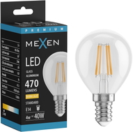 Mexen Vintis LED-Filamentlampe E14, G45, 4W, Warm - 2700K, 470 lm, klar - L156-E14-0427-00