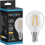 Mexen Vintis LED-Filament-Lampe E14, G45, 6W, Warmweiß - 2700K, 720 lm, klar - L156-E14-0627-00