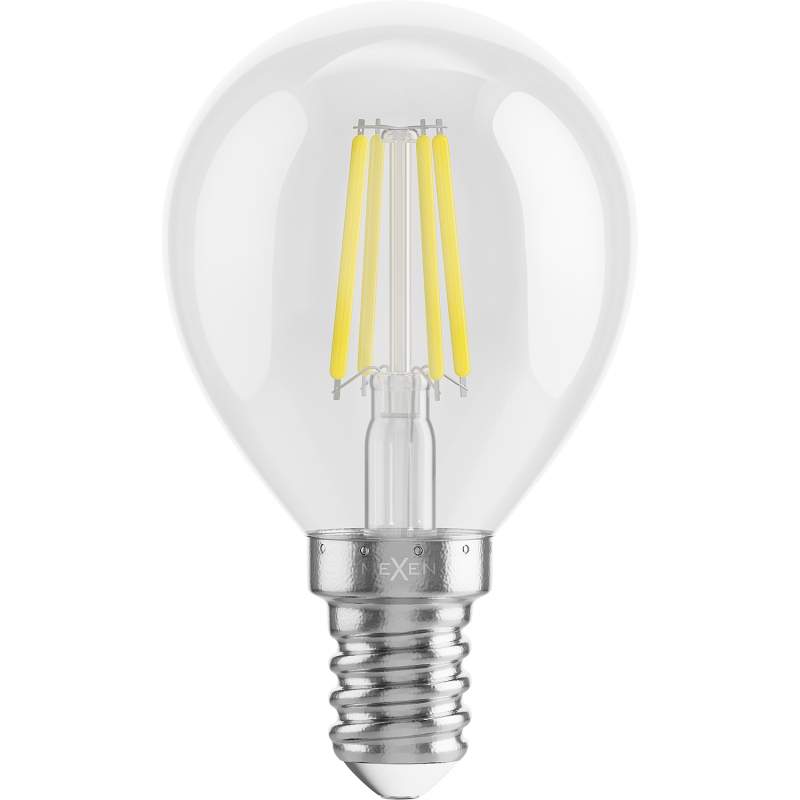 Mexen Vintis LED-Filamentlampe E14, G45, 4W, Neutral - 4000K, 470 lm, klar - L156-E14-0427-00 - L156-E14-0440-00