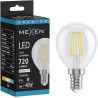 Mexen Vintis LED-Filamentlampe E14, G45, 6W, Neutral - 4000K, 720 lm, klar - L156-E14-0640-00