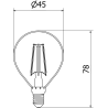 Mexen Vintis LED-Filamentlampe E14, G45, 6W, Neutral - 4000K, 720 lm, klar - L156-E14-0640-00
