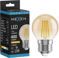 Mexen Vintis LED-Filament-Glühbirne E27, G45, 4W, Warm - 2200K, 400 lm, bernstein - L156-E27-0422-50