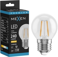 Mexen Vintis LED-Filament-Lampe E27, G45, 2W, Warm - 2700K, 240 lm, klar - L156-E14-0227-00 - L156-E27-0227-00