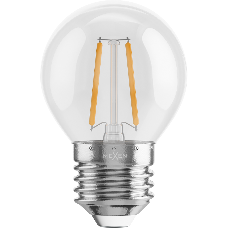 Mexen Vintis LED-Filament-Lampe E27, G45, 2W, Warm - 2700K, 240 lm, klar - L156-E14-0227-00 - L156-E27-0227-00