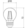 Mexen Vintis LED-Filament-Lampe E27, G45, 2W, Warm - 2700K, 240 lm, klar - L156-E14-0227-00 - L156-E27-0227-00