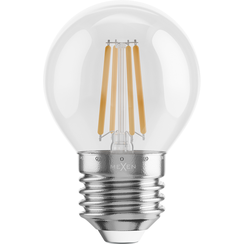 Mexen Vintis LED-Filamentlampe E27, G45, 4W, Warm - 2700K, 470 lm, klar - L156-E27-0427-00