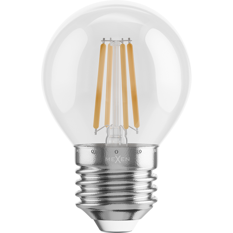 Mexen Vintis LED-Filamentlampe E27, G45, 6W, Warm - 2700K, 720 lm, klar - L156-E27-0627-00