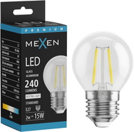 Mexen Vintis LED-Filament-Lampe E27, G45, 2W, Neutral - 4000K, 240 lm, klar - L156-E14-0227-00 - L156-E27-0240-00