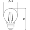 Mexen Vintis LED-Filament-Lampe E27, G45, 2W, Neutral - 4000K, 240 lm, klar - L156-E14-0227-00 - L156-E27-0240-00
