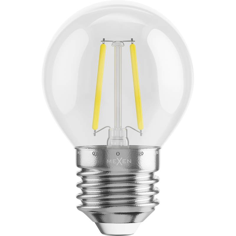 Mexen Vintis LED-Filament-Lampe E27, G45, 2W, Neutral - 4000K, 240 lm, klar - L156-E14-0227-00 - L156-E27-0240-00
