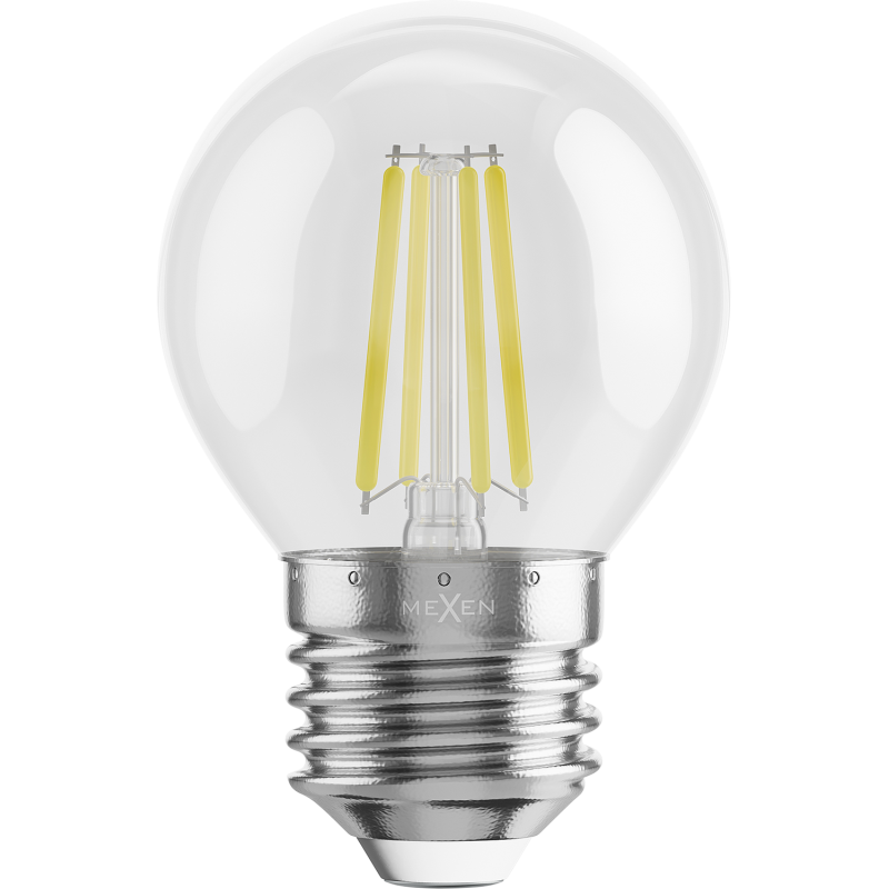 Mexen Vintis LED-Filament-Glühbirne E27, G45, 4W, Kalt - 6500K, 470 lm, klar - L156-E27-0465-00