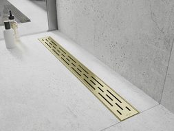 Mexen Flat M01 Linienentwässerung 70 cm, gebürstetes Gold - 1A20070-15