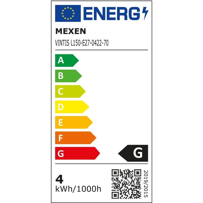 Mexen Vintis LED-Glühbirne Filament E27, A60, 4W, Warm - 2200K, 280 lm, Rauchglas - L150-E27-0422-70