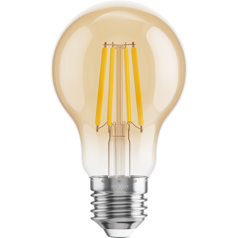 Mexen Vintis LED-Filamentlampe E27, A60, 6W, Warm - 2200K, 600 lm, Amber - L150-E27-0622-50