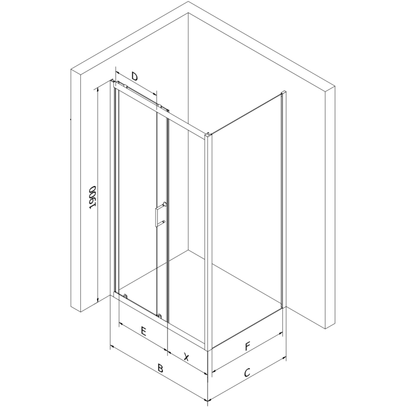 Mexen Apia Duschkabine Schiebetür 140 x 80 cm, transparent, gold + Flat Duschwanne, schwarz - 840-140-080-50-00-4070G