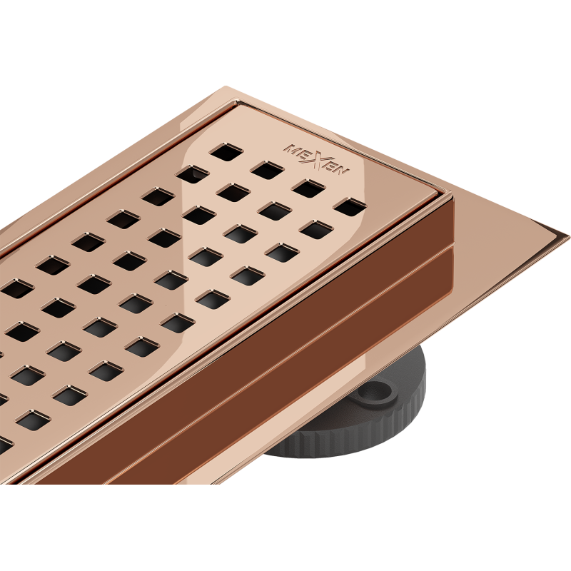 Mexen Flat 360° M08 Drehbarer Linienablauf 90 cm, Roségold - 1625090-40