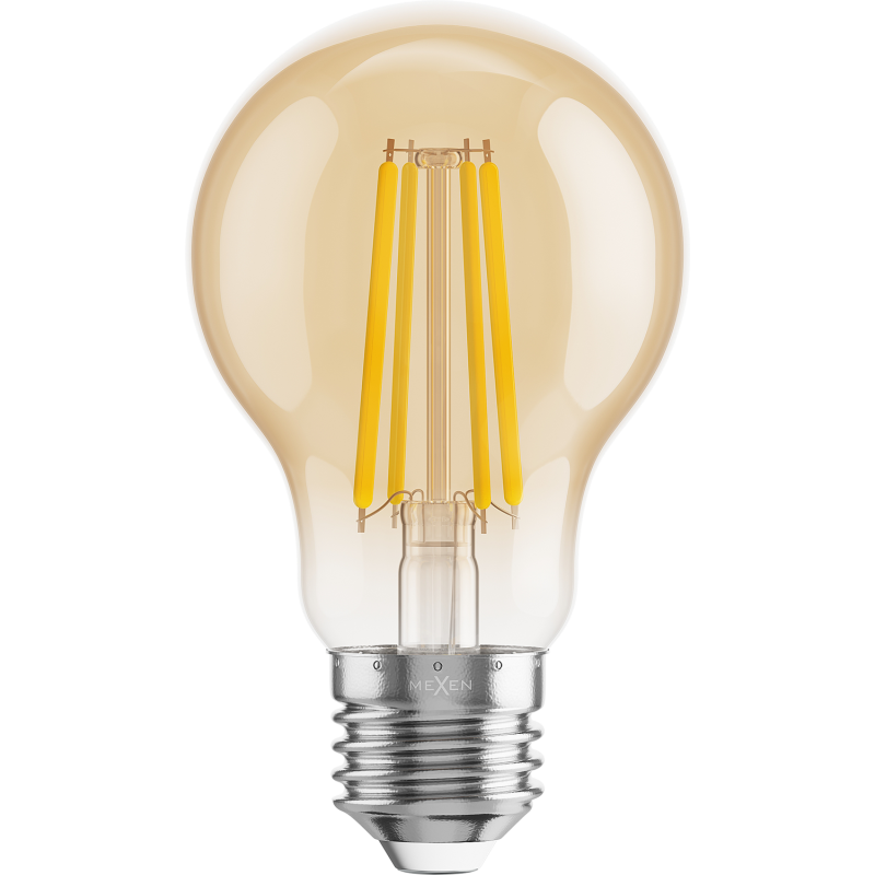 Mexen Vintis LED-Filamentlampe E27, A60, 8W, Warm - 2700K, 750 lm, amber - L150-E27-0822-50 - L150-E27-0827-50