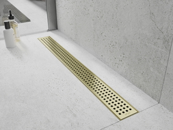 Mexen Flat 360° M08 drehbarer Linienablauf 90 cm, gebürstet gold - 1A25090-40