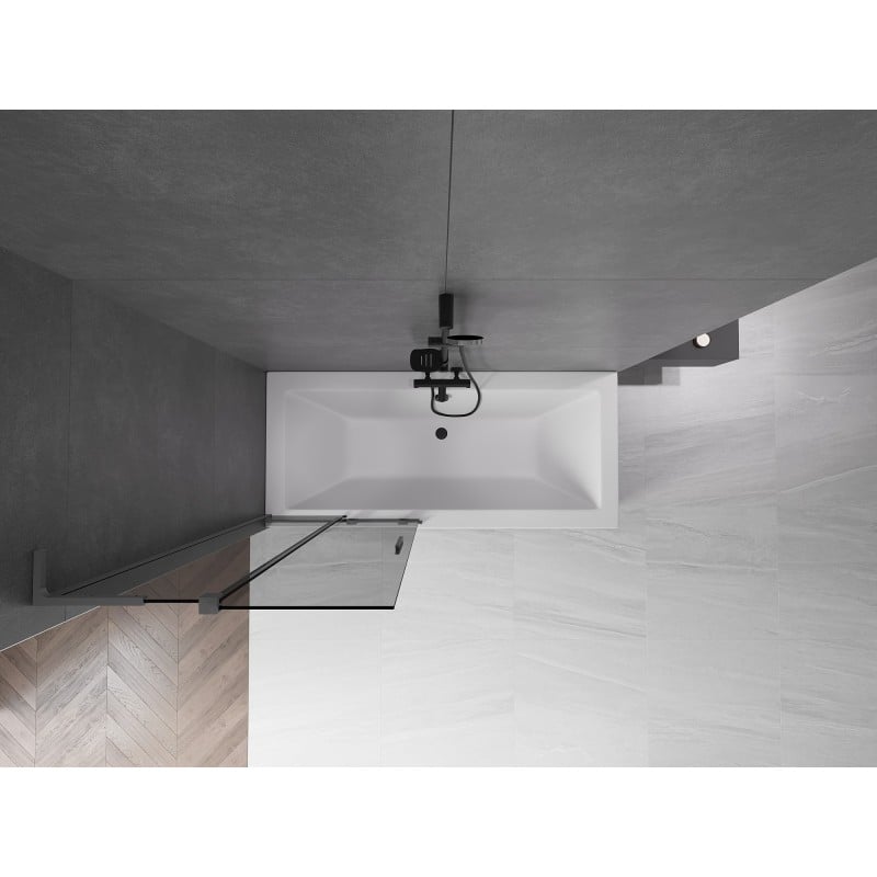 Mexen Velar L Badewannenwand 2-flügelig, schiebbar 80 x 150 cm, Grafit, Gun Metal - 896-080-003-41-95
