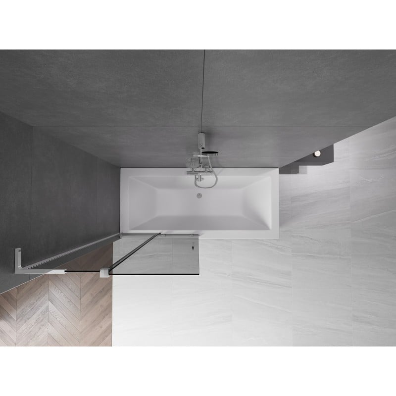 Mexen Velar L Badewannenabtrennung 2-flügelig Schiebetür 95 x 150 cm, graphit, chrom - 896-095-003-41-01