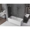Mexen Velar L Badewannenwand 2-teilig verschiebbar 100 x 150 cm, grafit, gebürsteter Nickel - 896-100-003-41-97