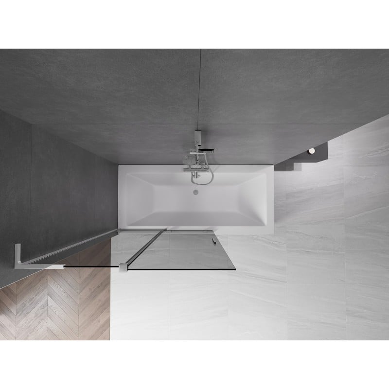 Mexen Velar L Badewannenabtrennung 2-flügelig schiebbar 110 x 150 cm, graphit, chrom - 896-110-003-41-01