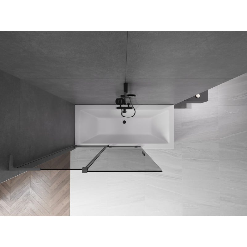 Mexen Velar L Badewannenabtrennung 2-flügelig, verschiebbar 120 x 150 cm, Grafit, Gun Metal - 896-120-003-41-95