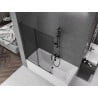 Mexen Velar L Badewannen-Paravan, 2-teilig verschiebbar, 120 x 150 cm, Graphit, Schwarz - 896-120-003-41-70