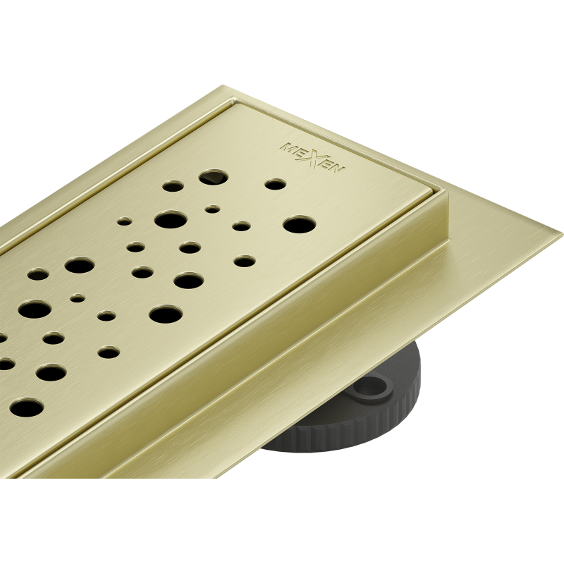Mexen Flat 360° M12 Drehbarer Linienablauf 90 cm, gebürstetes Gold - 1A21090-40